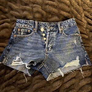 Aeropostale Blue Distressed Jean Shorts